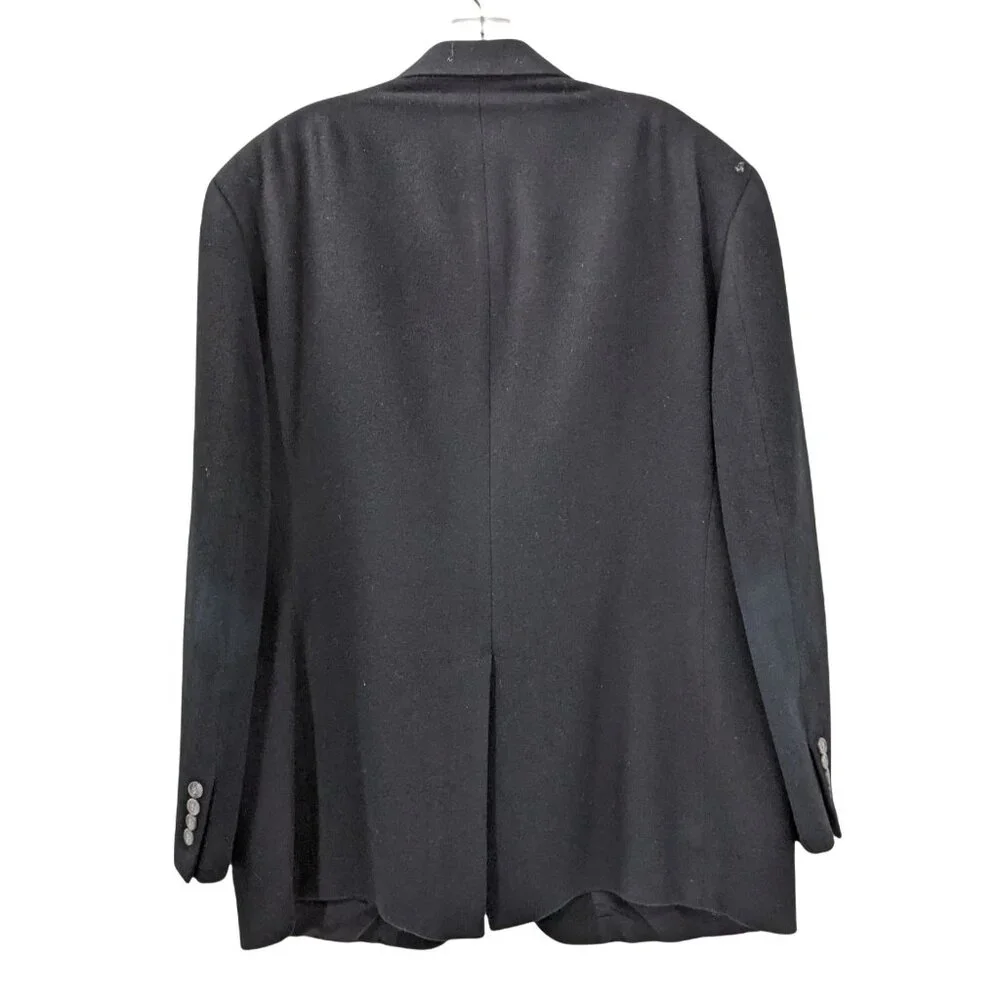 Vintage Bill Blass Blazer Sport‎ Coat Mens 43R Black Camel Hair Single Vent
